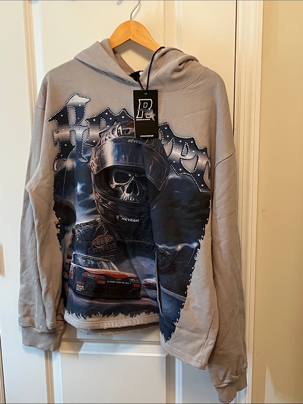 Reveer Rhinestone Race Before Death Hoodie
NWT!